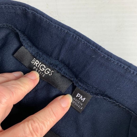 Briggs Petite Womens Dress Pants Size PM Navy Blue - Picture 2 of 5